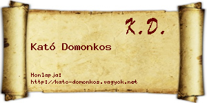 Kató Domonkos névjegykártya